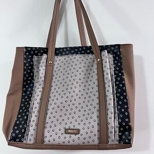 Relic Black and Brown Polka Dot Tote